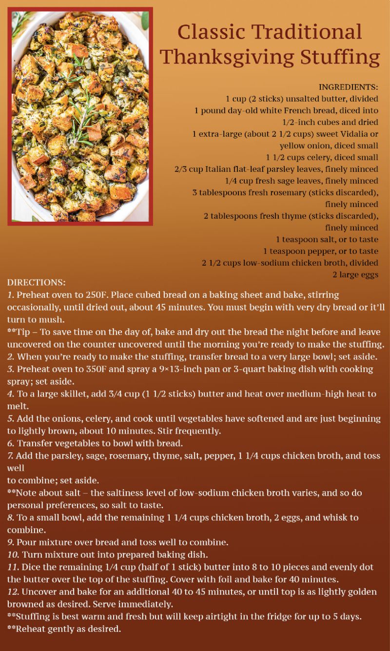 Classic Stuffing Recipe Card