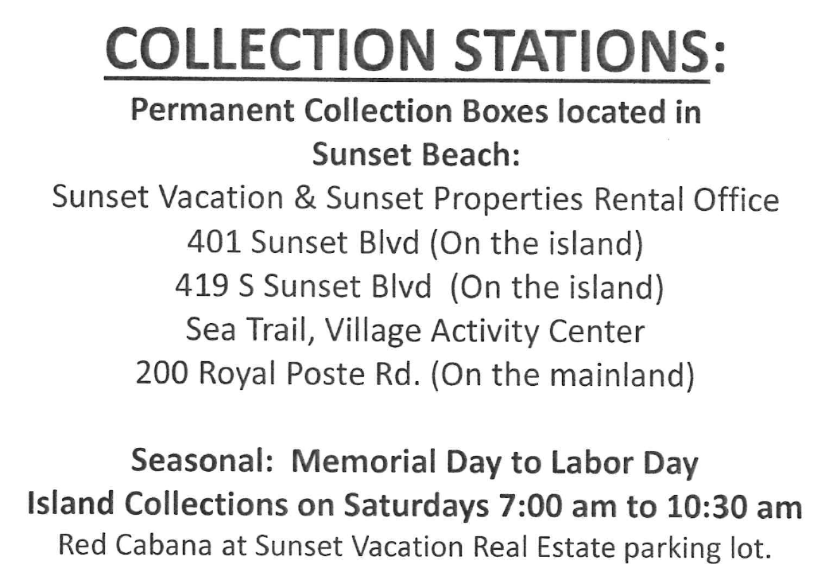Collection Stations for A Second Helping | Sunset Vacations