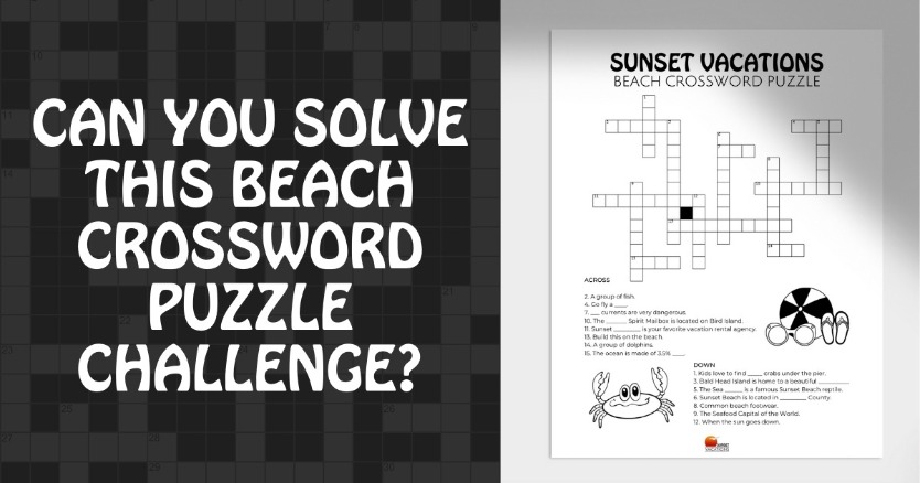 can you solve this beach crossword puzzle challenge